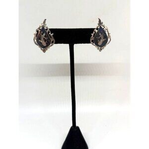 Vintage Marked Siam Sterling Silver Niello Goddess/Dancer Screw Back Earrings